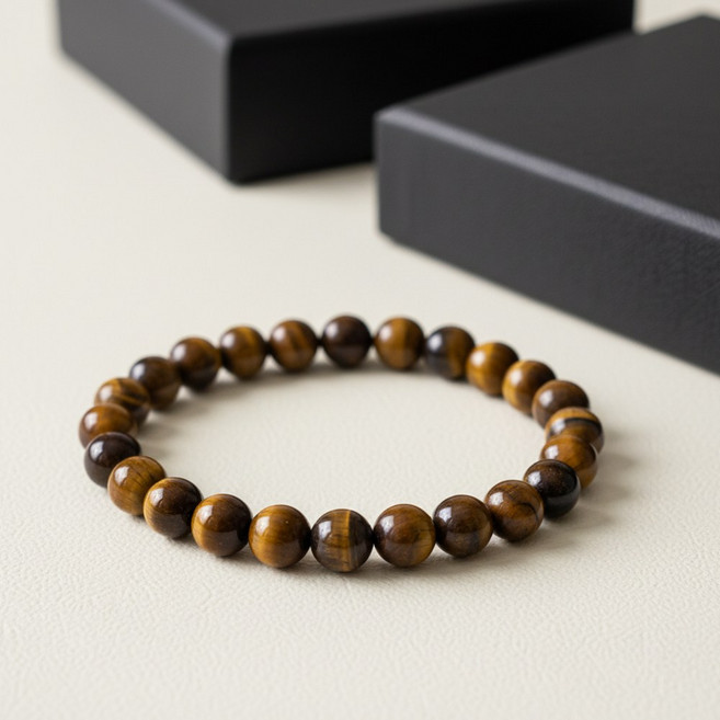 선물포장 천연 호안석팔찌 묵주 염주 흑요석 팔찌 커플 원석 소원 불교