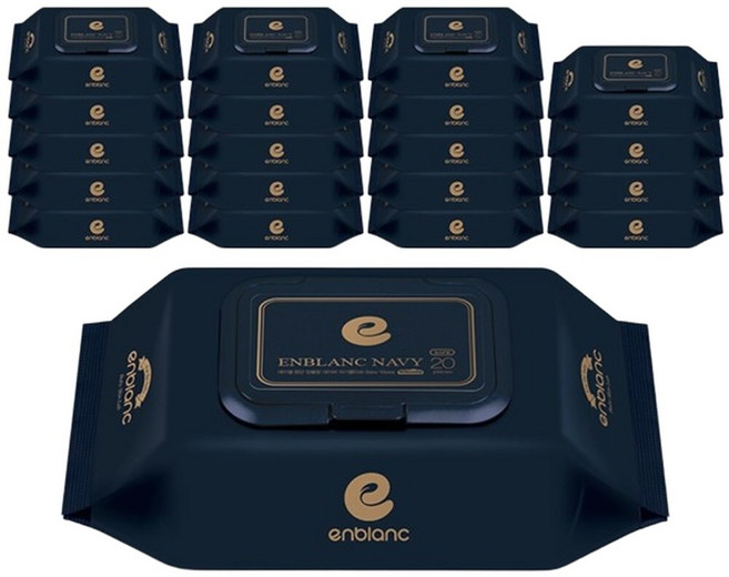 앙블랑 세이프 네이비 물티슈 20매 20팩, 20개