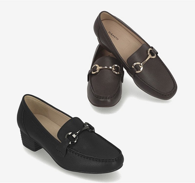 엘칸토 [동아수성점] 천연 소가죽 쿠션좋고 발편한 컴포트 몰드 로퍼 펌프스 LCWD20U439