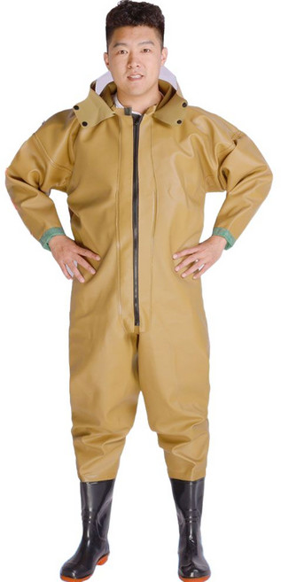 해루질옷 성인 갯벌 체험옷 바지장화 전신 낚시 장화, 37, 베이지