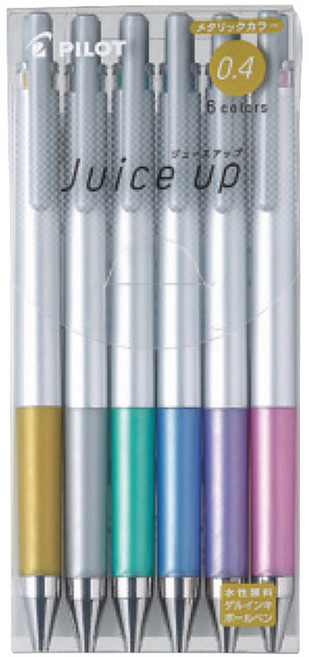 파이롯트 파이롯트 쥬스업 젤 볼펜 6색세트 (0.4mm), 메탈릭(LJP120S4-6CM)