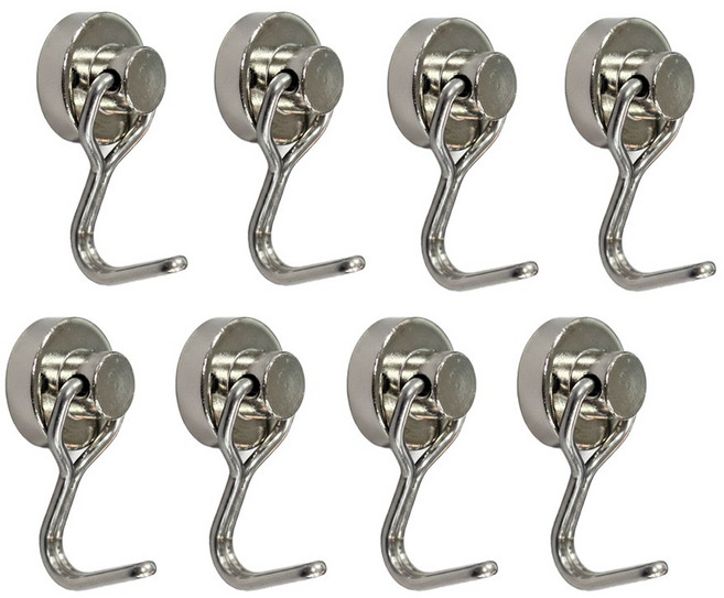 살림마루 180도 회전고리형 자석 16mm 4개입, 실버, 2개