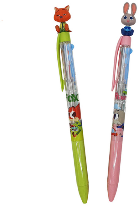 디즈니 3색 볼펜 니모 도리 엘사 올라 겨울왕국 주토피아 주디 닉 0.5mm, 주토피아_닉