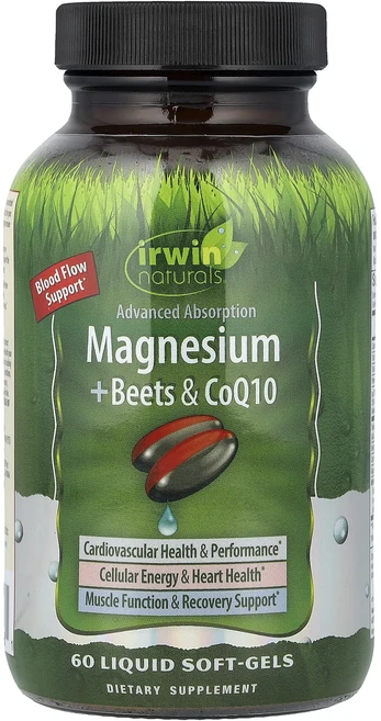 프리미엄상품 Irwin Naturals 마그네슘 + 비트 CoQ10 액상 소프트젤 60정 끝내주게잘나가는상품, IrwinNaturals마그네슘비트CoQ10액상소프트젤, 1개 - 쿠팡