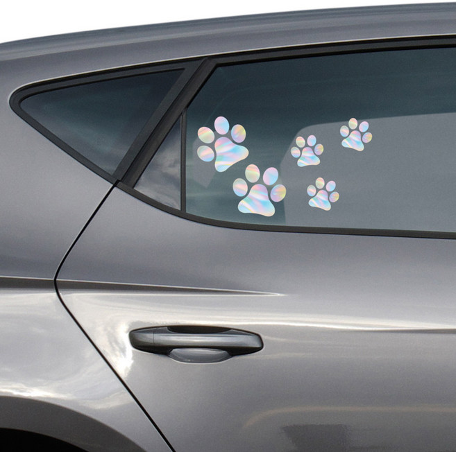 귀여운 홀로그램 강아지 발자국 데칼 다양한 사이즈 혼합구성, 1개