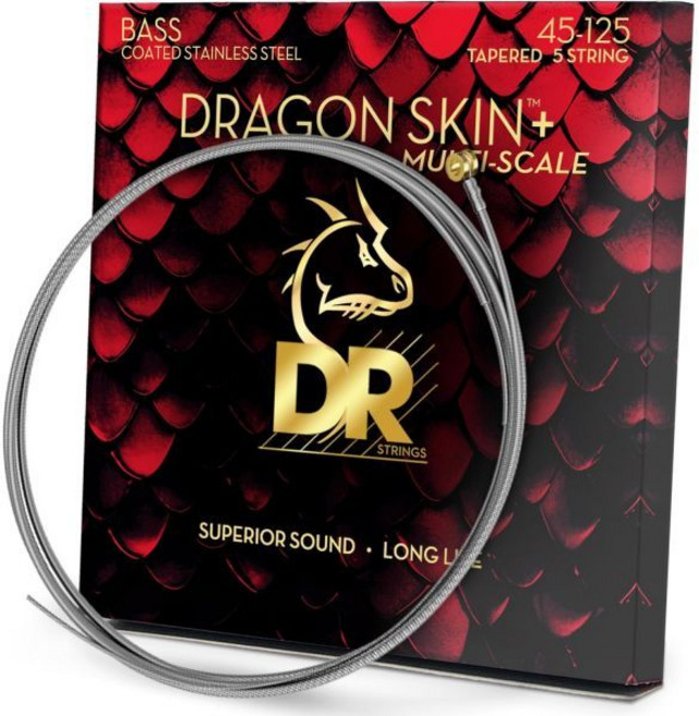 기타 줄 스트링 용품 드래곤 스킨+ - 코팅 스테인리스 강 베이스 현 DBSM5-45 뛰어난 사운드와 편안한 감촉 긴 수명 5현 멀티스케일 미디엄 45-125