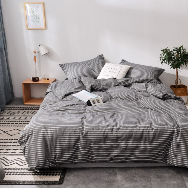 유판 100% 순면 이불커버 1개 + 베개커버 2개 침구세트 이불커버 베개커버 세트