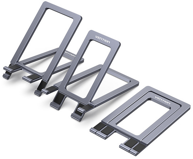 벤션 접이식 알루미늄 휴대폰 태블릿 모바일 스탠드 거치대, 1개, 그레이, KCZ