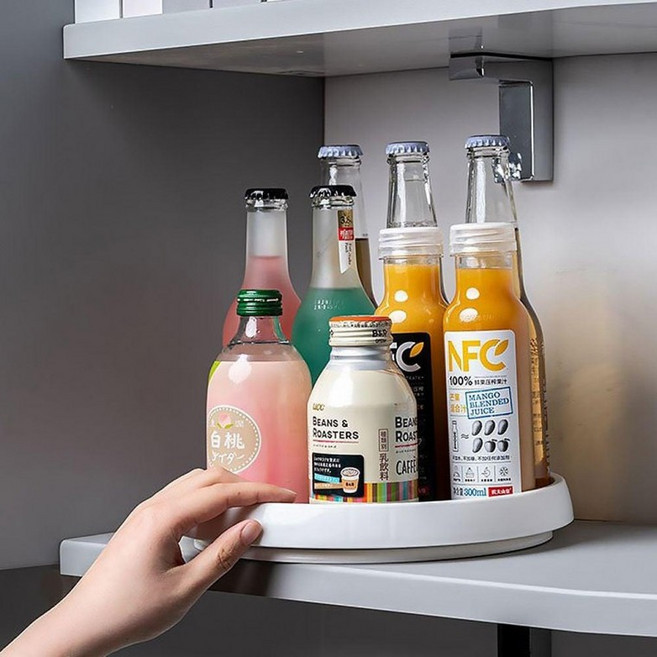 회전 트레이 주방 양념통 수납 정리대 소형 대형 싱크대 냉장고 용품 조미료 보관함, 상세페이지 참조