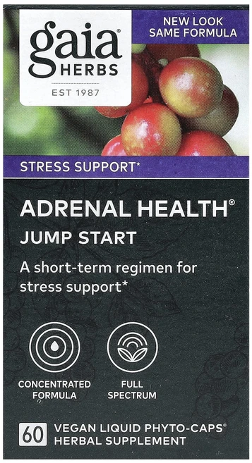 Gaia Herbs Adrenal Health® 빠른 시작 비건 액상 Phyto-Caps 60정, GaiaHerbsAdrenalHealth빠른시작비건액상, 1개 - 쿠팡
