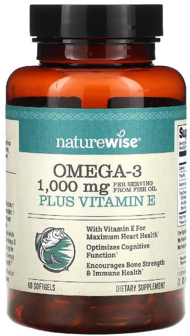 네이처와이즈 오메가3 비타민 E 60 캡슐, 1개, 60정