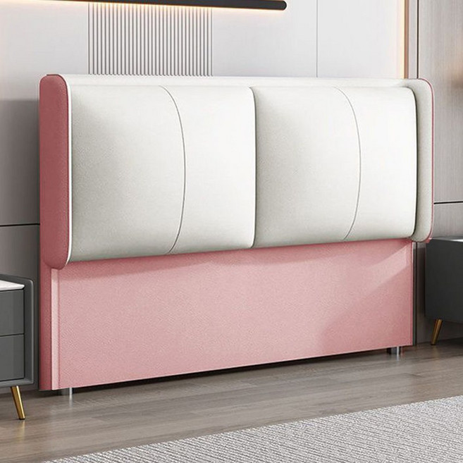 심플 디자인 부드러운 가정용 침대 헤드 보드 SS/Q/K/SK, 핑크 + 화이트