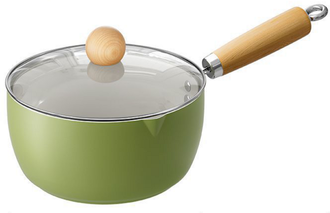 콜콜러브 편수냄비 냄비 이유식 냄비 라면 냄비 인덕션 겸용 세라믹 코팅 붙지않는 냄비 주방용 조리기구, 1개, 아보카도 그린, 20cm