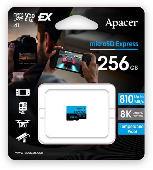 Apacer 256GB MicroSDXC U3 V30 A1 記憶卡 Switch 專用卡, 1個