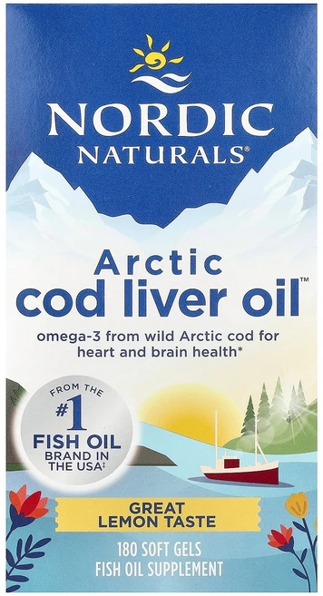 Nordic Naturals Arctic Cod Liver Oil™ 레몬 맛 소프트젤 180정 Naturals (노르딕 내추럴스), 1 - 쿠팡