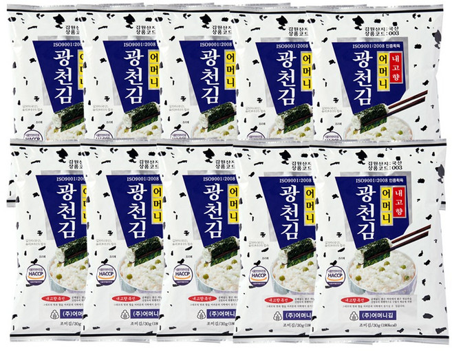 광천어머니김 전장김 6p, 30g, 10개