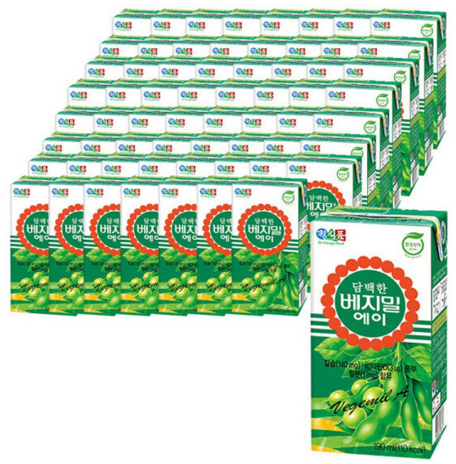 정식품 담백한 베지밀 에이 190ml 64팩, 64개