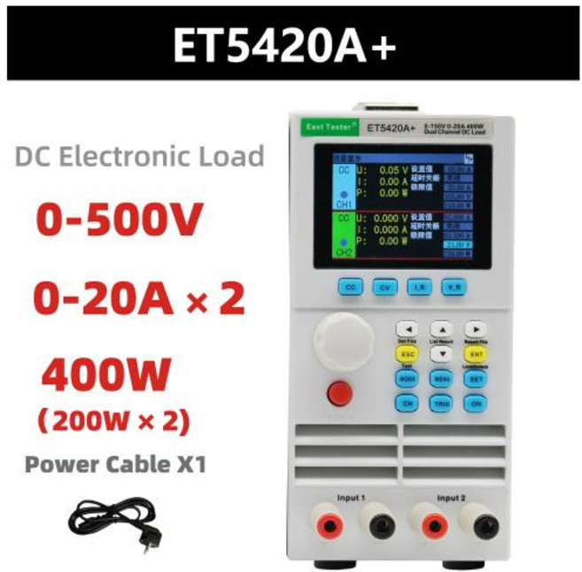 프로그래밍 가능한 전자 부하 ET5410A ET5420A ET5411A 디지털 DC 부하 전자 배터리 테스터 부하 계량기 업그레이드 400W 40A, 브라질, 11)ET5420A, 1개