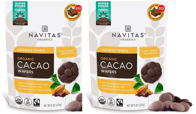 Navitas Organics 나비타스 카카오 웨이퍼 227g 2팩 - 쿠팡