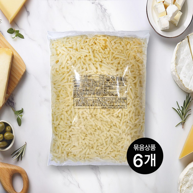 킹스코 하모니91 모짜렐라 피자치즈 자연100% 고다10% 냉장 2.5kg, 6개