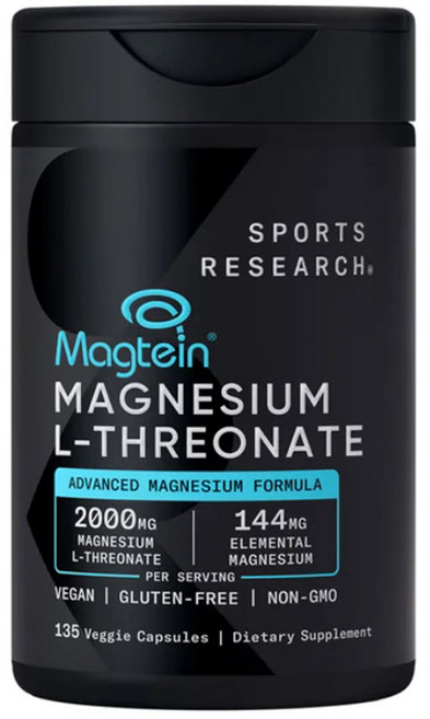 스포츠리서치 Magtein 마그네슘 L-Threonate 2000mg 캡슐, 1개, 135정