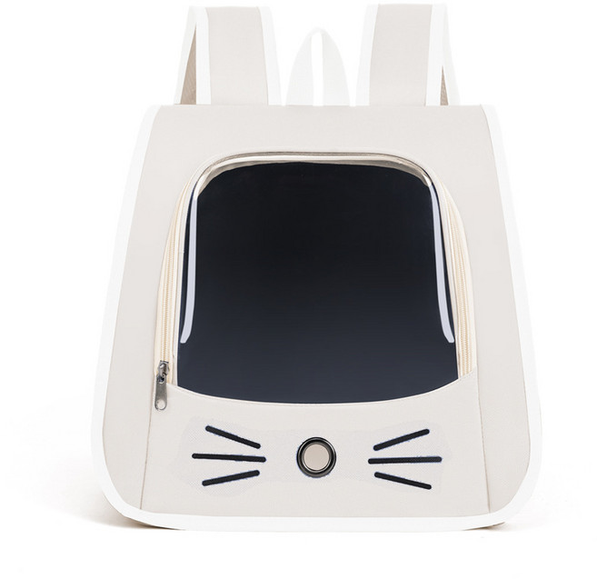 뉴프렐류드 반려동물 옆문 있는 전면보호 이동 백팩, 오프화이트, 1개