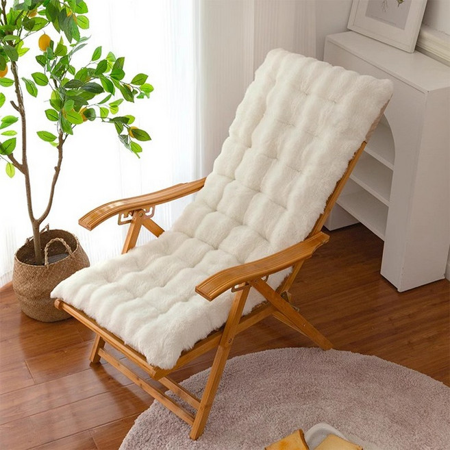 등받이방석 흔들의자 쿠션 두꺼운 접이식 긴의자 패드, 기본 100x40cm, 1개, 크림화이트