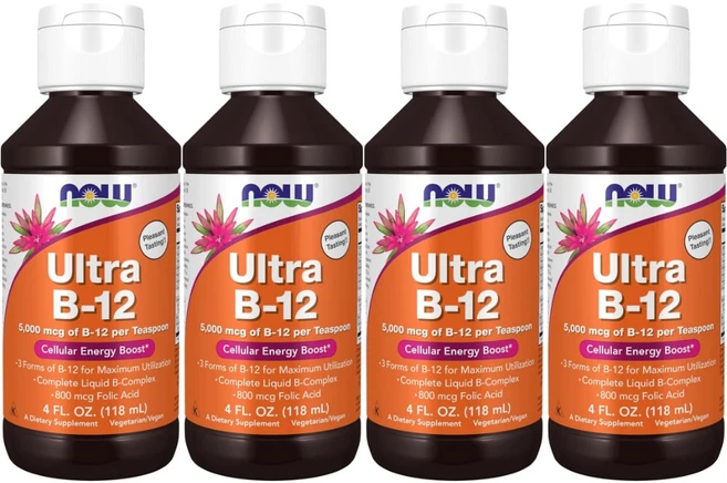 나우푸드 고흡수 울트라 B12 5000mcg 액상 액체, 4개, 118ml - 쿠팡