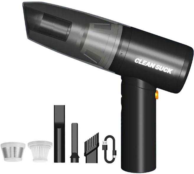 클린싹 접이식 차량용 청소기+에어건/휴대용 핸디 무선청소기/초간편 미니청소기/CC109, 블랙