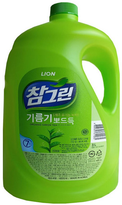 참그린 녹차 주방세제 3리터 퐁퐁, 1개
