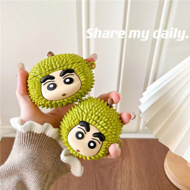 갤럭시 귀여운 버즈 실리콘 케이스 버즈3 버즈3프로 FE3, 1개, 짱구 두리안, 버즈3/프로3/FE3