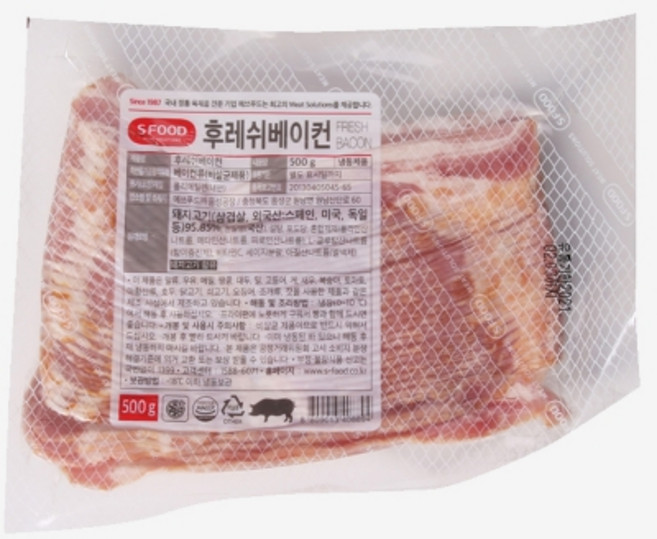 SFOOD 에쓰푸드 베이컨(슬라이스)500g, 1개, 500g
