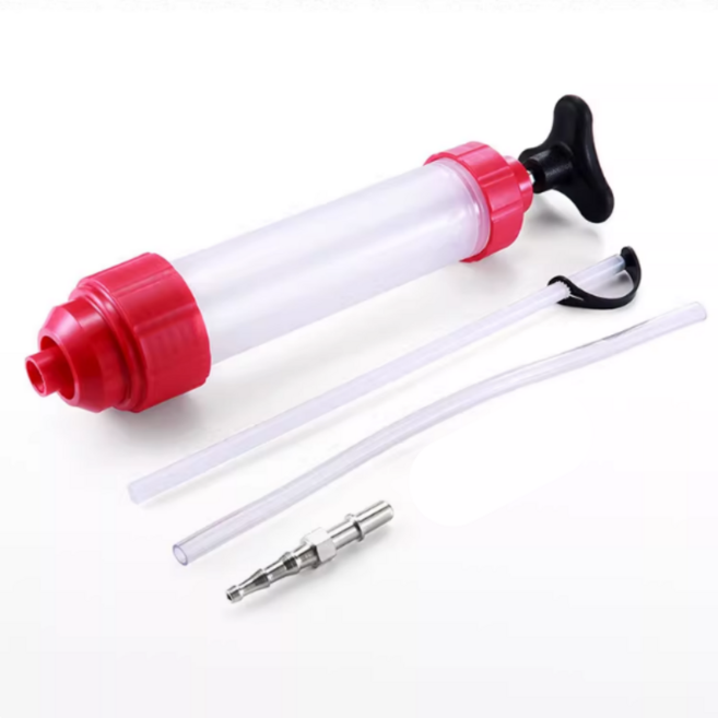 자동차용 이중용도 흡입/주입 도구 1세트. 엔진오일/가솔린 흡입/주입 연료탱크/변속기 기어오일 보호 및 틈새 채움에 적합합니다. 다기능 설계로 튜브 연료 이송 주사기 기어오일, 1개, KT6612 빨간색