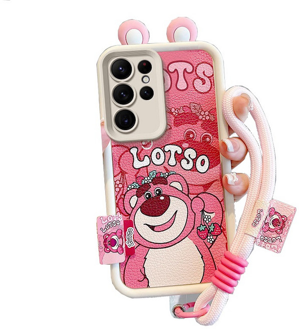 유샘무역 CY334 갤럭시 A17 A16 A24 A25 A35 A36 캐릭터 귀 스트랩 가죽 젤리 케이스