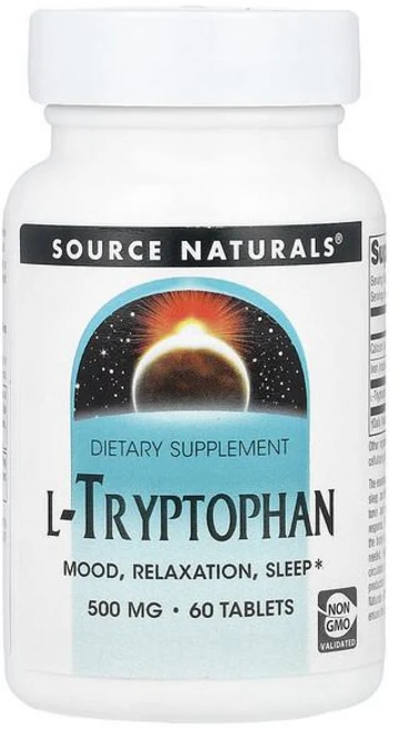 Source Naturals L-Tryptophan Tablets 소스내추럴스 L-트립토판 타블렛, 1개, 60정 - 쿠팡
