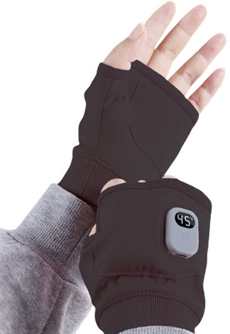 체리스팟 충전식 온열장갑 손난로 온도조절 KC인증 SL205 오픈 핑거, 1쌍, 블랙