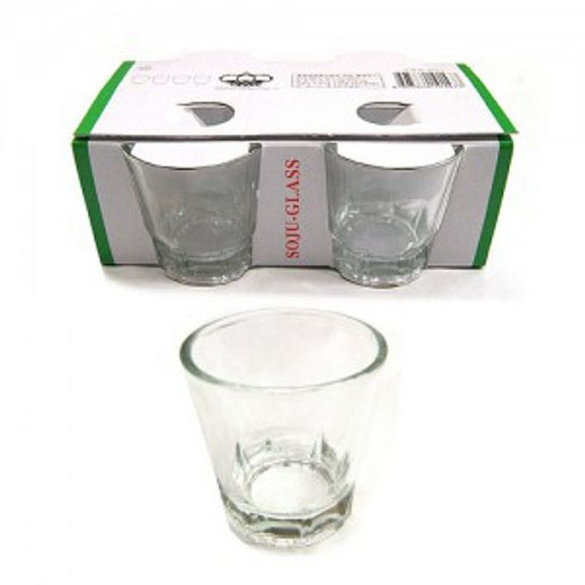 유리 무지 투명 소주잔 4개