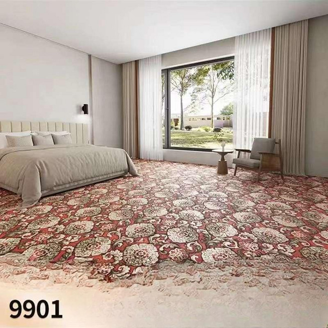 3m 3.3m 폭넓은 바닥재 가죽 두꺼운 셀프 접착 장판, 해피 마젠타