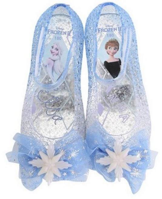 슈펜키즈 여아용 겨울왕국 눈꽃엘사 젤리슈즈 라이팅