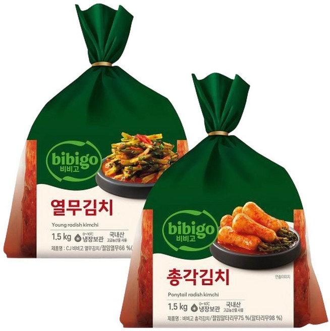 본사배송 비비고 총각김치 1.5KG + 열무김치 1.5KG, 1개