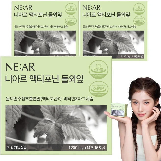 니아르 돌외잎 액티포닌 건강기능식품 1200mg X 14포, 16.8g, 3개 - 쿠팡