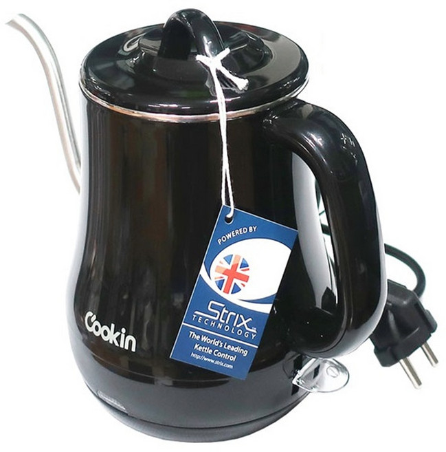 키친플라워 전기 주전자 이중단열 커피 드립 주전자 위생적인 스테인리스 스틸 본체구조, 전기드립 주전자