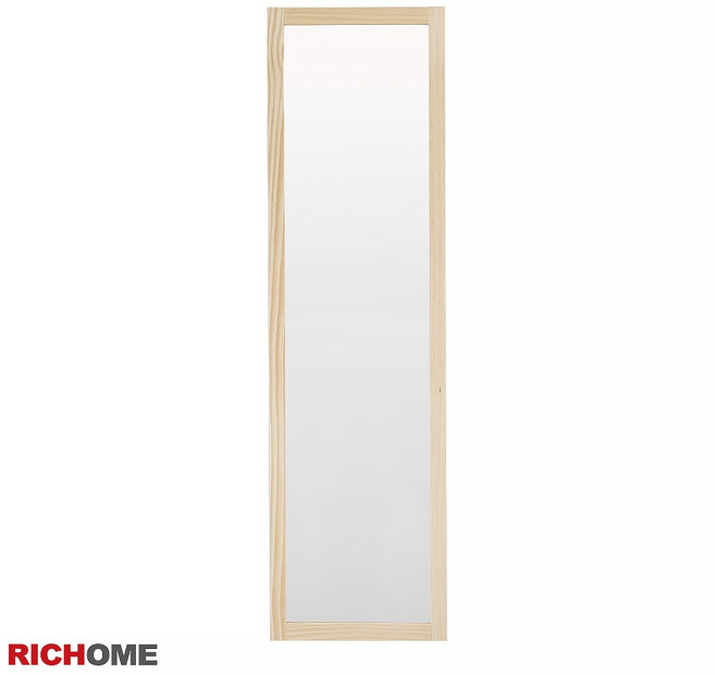 RICHOME 璦美壁鏡 原木色 松木鏡框 全身鏡