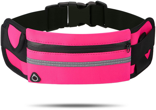 초경량 방수 러닝벨트 마라톤 등산용 남녀공용 휴대폰 수납 반사 디자인, 로즈 레드, 1개