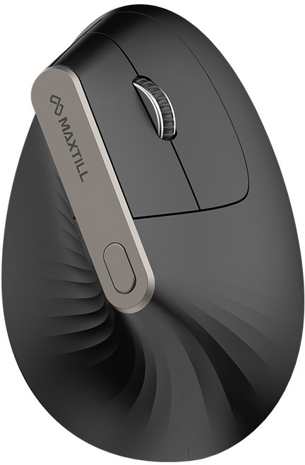 맥스틸 무소음 버티컬 무선 마우스 GM-WEM100, 블랙컬러(BLACK)