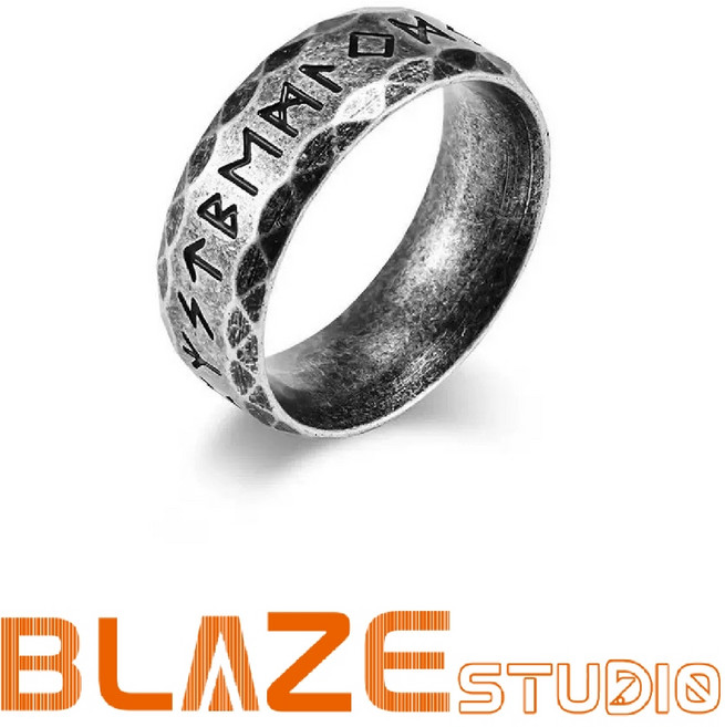 BLAZE 盧恩符文戒指 鈦鋼 男女可戴