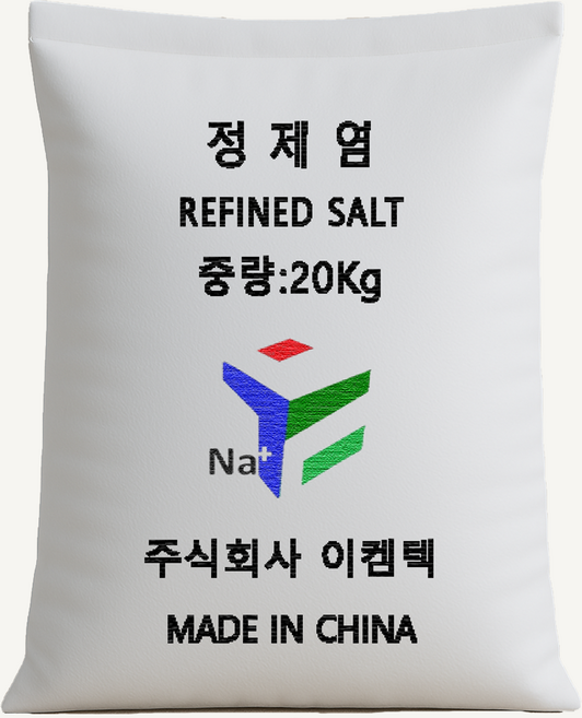 중국산 정제염 20kg 식용 수입정제염 한주소금대체 수처리용, 1개