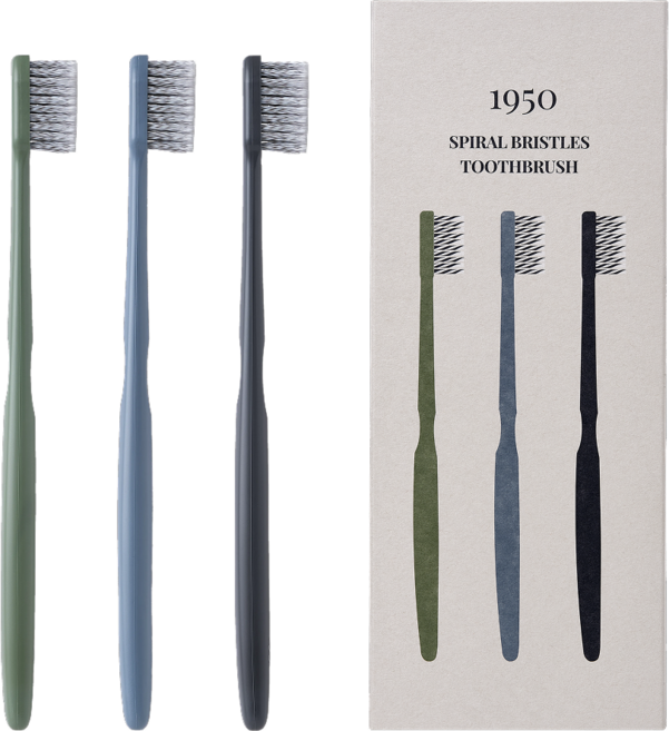 1950제주 스파이럴 부드러운 작은 헤드 미세모 컬러 칫솔 3개입, 1개, 3세트