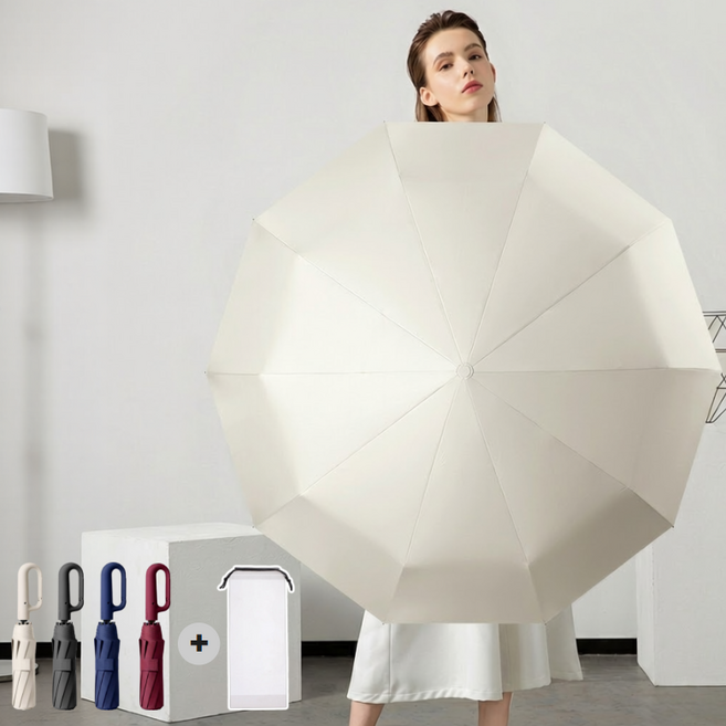 모바로바 가벼운 접이식 3단 자동 우산 양산 자외선차단