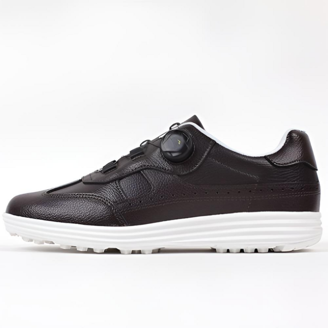 에버라스트 남성 여성 수제 가죽 스니커즈 골프화 보아 다이얼 운동화 쿠션 경량 심플 고급 커플 논슬립 스파이크리스